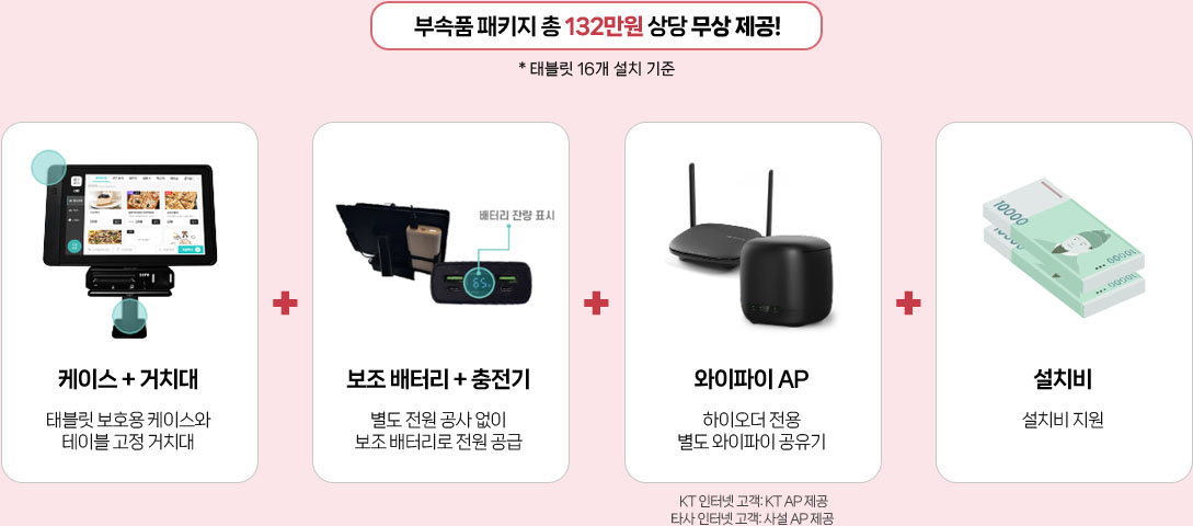 케이스 거치대 보조배터리 충전기 와이파이 설치비 무상제공